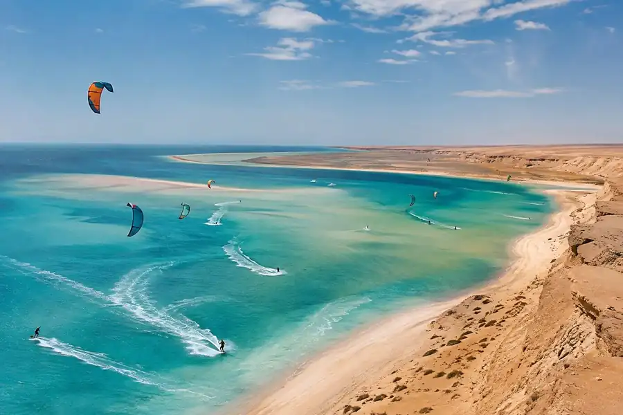 Lagune de Dakhla entre océan et désert, Maroc