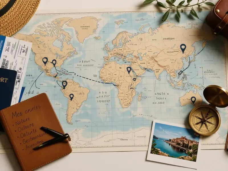 Bespoke trip: dotted itinerary, stages and plane, designed in your own image