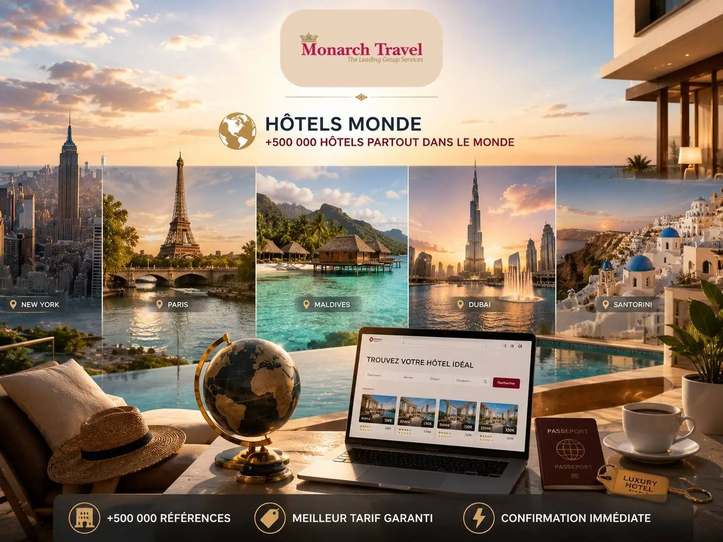 Hotels worldwide booked by Monarch Travel